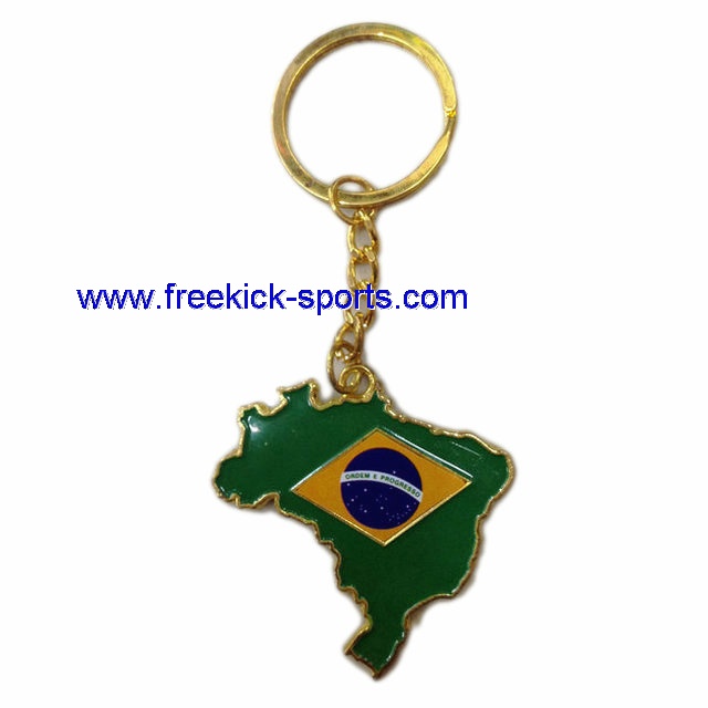 巴西地图国旗钥匙扣