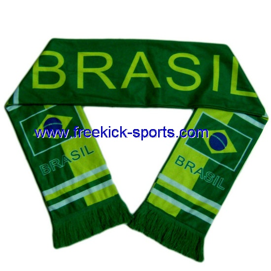 巴西国旗绒面围巾