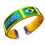 20mm Brazil flag weaving wrist band